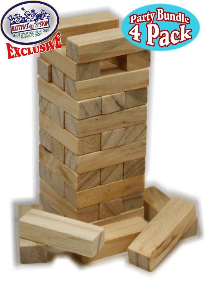 ماتي محطة الألعاب مجموعة هدايا ماتي توي ستوب ميني وودن تاور، لعبة تكديس مكونة من 36 قطعة (4.25 بوصة)، حزمة هدايا للحفلات - 4 عبوات - Image 5